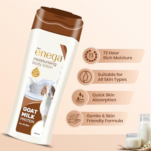 Image of Enega Goat Milk Protein For All Skin Non Grassy & Deep Nourish Moisturizing Body Lotion for Men & Women - 300 ML (Pack of 1)