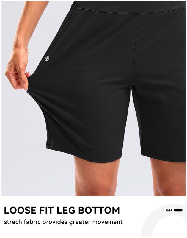 Bermuda Shorts for Women with Pockets Womens 7" High Waisted Long Shorts for Athletic Workout Casual - Image 5