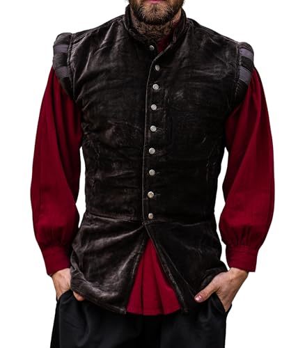 Gilet en velours homme Pierre Leonardo Carbone vêtement médiéval en coton