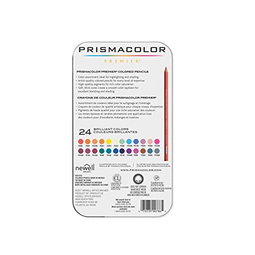 Prismacolor Premier Soft Core Colored Pencils, 24 Count (Pack Of 1), Multicolor #TOP1