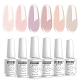 Vishine UV Nagellack Natur Nude, Shellac Rose Natur Gel Nagellack Rosa Töne Nude Serie Farbe Gel Nagellack UV-LED Nagellack UV Gel Gel Lack 7ml