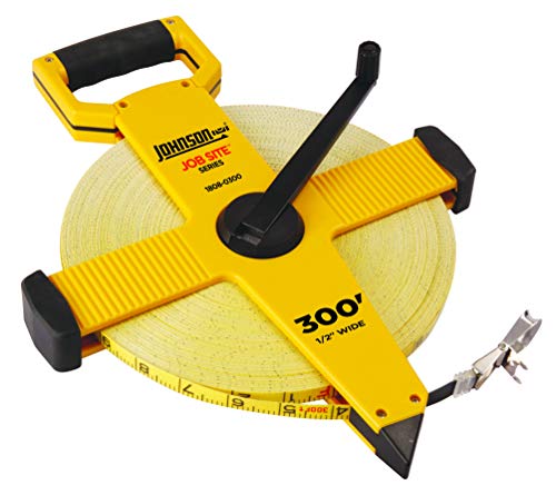 Johnson Level & Tool 1808-0300 Job Site Open Reel Fiberglass Tape, 300', Yellow, 1 Tape #TOP2