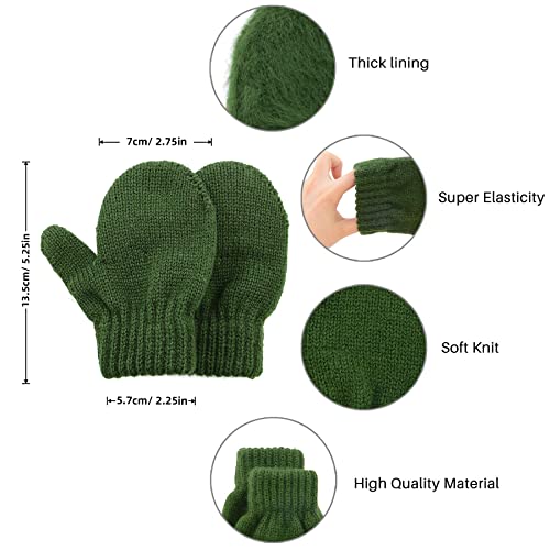 Zando Toddler Mittens Magic Stretch Mittens Kids Winter Gloves Baby Boy Mittens Soft Knit Mitten Toddler Winter Gloves White & Grey & Pink 1-3T #TOP4