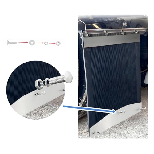 Image of 24 Inch Stainless Steel Mudflap Weights, Heavy Duty Mud Flap Weights for Semi Trucks, Universal Pair Mudflap Weight Kit with Backing Plate Mirrored and Install Screws, 4 Piece Set, 24 inch x 4 inch