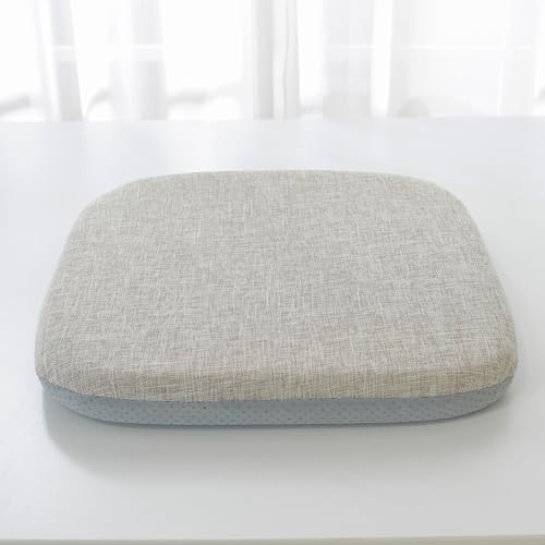 Huierxun High Resilience Memory Foam Chair Cushion 15"x15"x2" Set of 2 Square Chair Pads and Washable Cover Non Slip Seat Cushions for Indoor Dining Room Kitchen and Office Chairs (Khaki,15"x15")