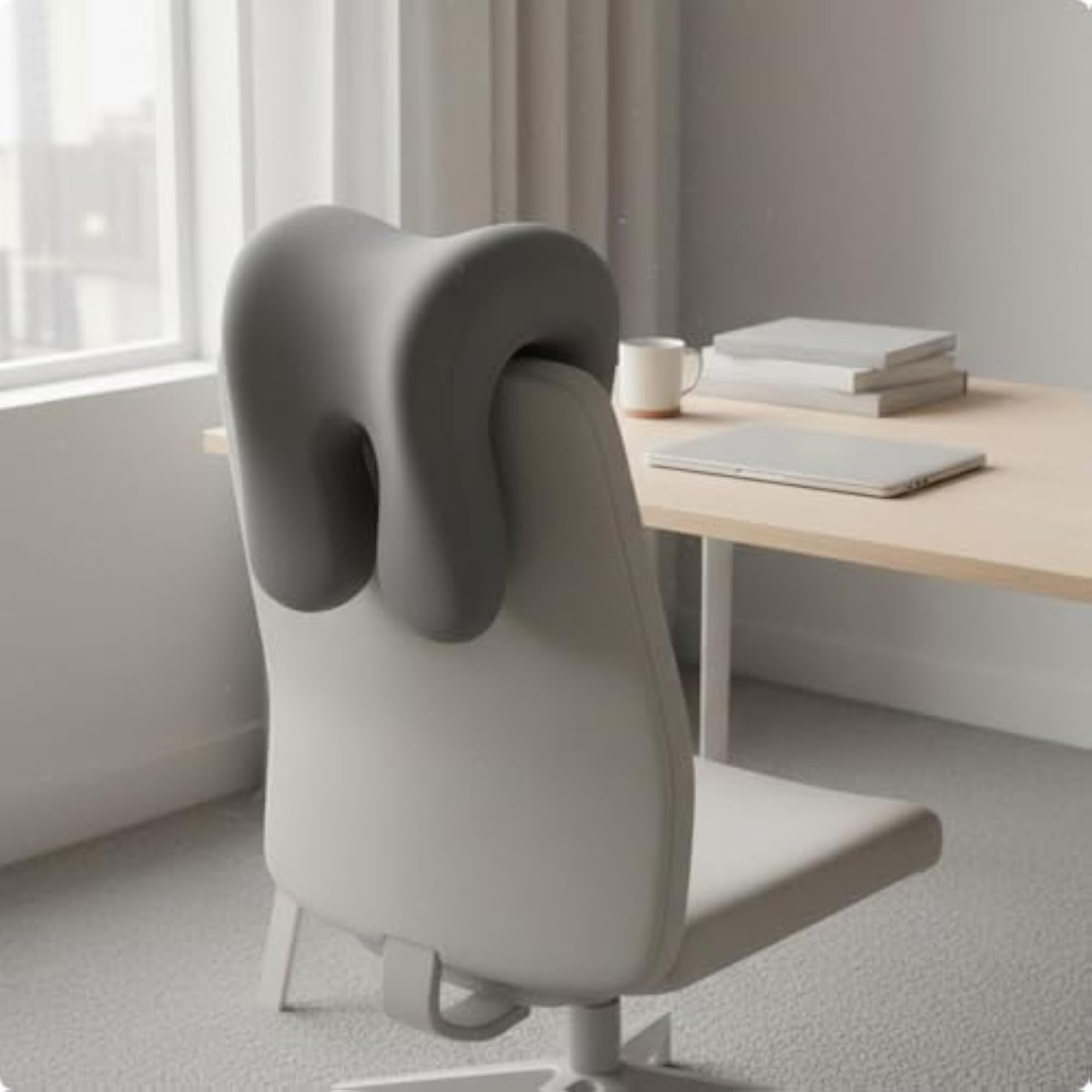 Ergonomic Office Chair Headrest Pillow in Gray