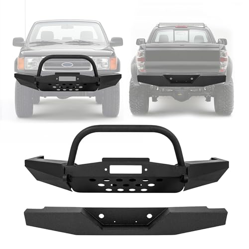 Kojem Front & Rear Bumper Compatible with 1998-2011 Ford Ranger w/Winch Plate D-Rings Powder Coated Steel