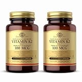 Solgar Naturally Sourced Vitamin K2 (MK-7) 100 mcg - 50 Vegetable Capsules, Pack of 2 - Supports Bone Health - Whole Food Source from Natto Extract - Non-GMO, Gluten Free - 100 Total Servings