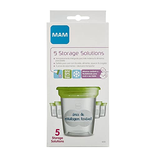 Kit Bomba Amamentação Extratora Leite Materno MAM 6040 + Potes Armazenamento Storage Solution 6050