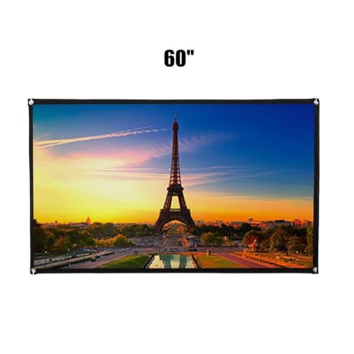 zalati Projector Screen Portable Indoor/Outdoor Movie Theater screen 16/9 polyester white soft screen For outdoor camping Collapsible High Contrast Hanging Hole Grommets - 60inch zalati Projector Screen Portable Indoor/Outdoor Movie Theater screen 16/9 polyester white soft screen For outdoor camping Collapsible High Contrast Hanging Hole Grommets - 60inch