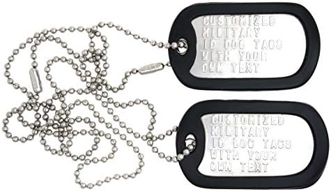 Custom Embossed Genuine U.S. Military Spec Army Navy Marines Air Force Dog Tags