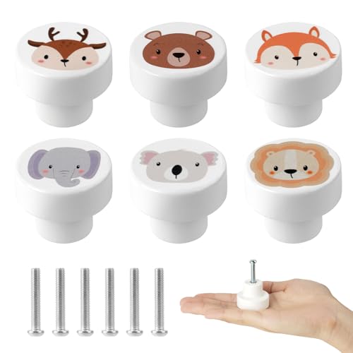 Aolso 6 Stück Holz Tier Möbelgriffe
