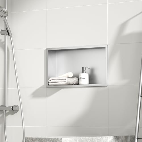 Bernkot Stainless Steel Shower Niche 24" X 12" Brushed No Tile Needed Niche Shower Recessed Wall Horizontal Niches for Bathroom Storage Over Mount Installation by Bernkot - Image 5