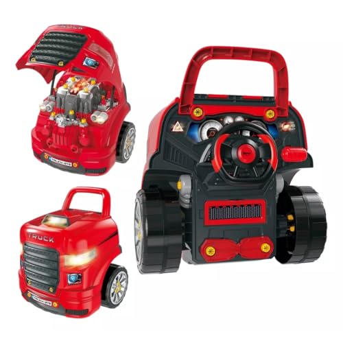 Caminhão Master Motor Truck Simulador Com Volante Luz e Som Infantil Monta e Desmonta Dm Toys