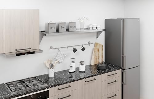 Image of AmGood 12 inch x 60 inch Stainless Steel Wall Shelf | Appliance & Equipment Metal Shelving | Kitchen, Restaurant, Garage, Laundry, Utility Room | Heavy Duty | Squared Edge | NSF Certified
