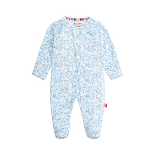 Image of Magnetic Me Boys Modal Magnetic Baby Footie Pajamas | Silky Soft Modal Fabric | Baby Sleepers Available in Sizes PRE - 24M