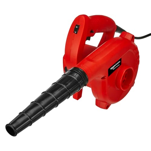 Image of Amazon Basics 700W Air Blower | 15000 RPM | Variable Speed with Heavy Duty Copper Armature | Multipurpose Dust Cleaner for Home, Car & Garden | ABS Body | Red
