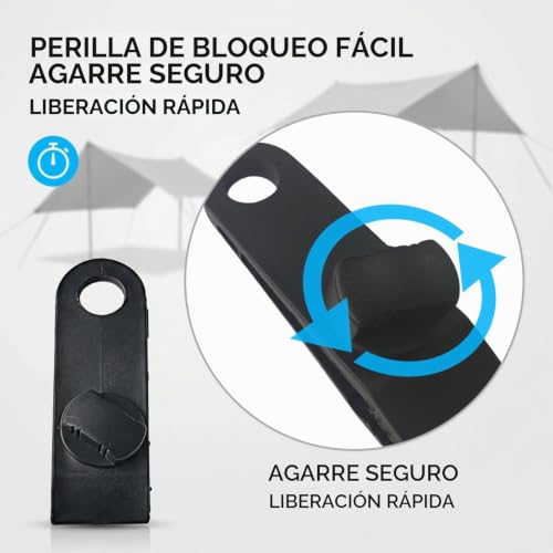 Miniatura 5 de Voxeltek Pack De 10 Tensores De Lona Ajustables, Pinzas Camping Pinzas Toldo Antideslizantes Con Diseño Boca De Cocodrilo, Clips De Plástico Resistentes Al Viento Para Lonas, Caravanas 8x3x2,5cm
