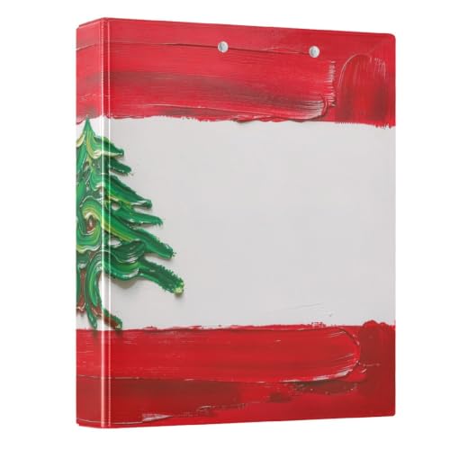 Classeur 3,8 cm à anneaux en D Peystean avec porte-bloc intégré imprimé Liban