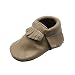 Sayoyo Baby Tassels Soft Sole Leather Infant Toddler Prewalker Shoes (12-18 months, Tan)