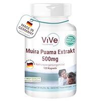 Muira Puama Extrakt 500mg Kapseln - 120 Kapseln - Vegan - HOCHWERTIGER 10:1 Extrakt - Hochdosiert | Qualität aus Deutschland von ViVe Supplements