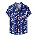 FASLOLSDP Chemise hawaïenne à manches courtes pour homme - Pour l'été - Imprimé hawaïen - Pour la plage, les vacances, la plage et les loisirs., Bleu 8., L
