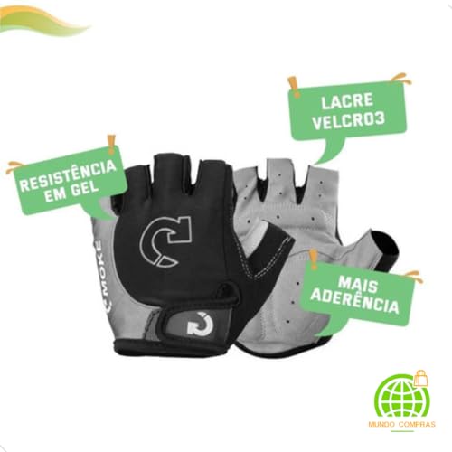 Luva Para Ciclista Bike Ciclismo Gel Profissional Revestida Super Confortavel Mundo Compras (G)