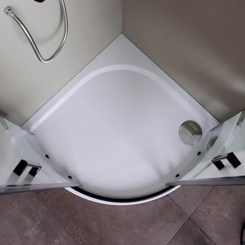 Kiamami Valentina - Box Doccia City Angolare 90X90 Telaio Nero E Ante In Vetro Serigrafato 6Mm - 8