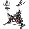 REHOOPEX Exercise Bikes - Indoor Cycling Bike Stationary with LCD Monitor and Tablet Mount, Quiet Belt Drive Stationary Bike for Home Cardio Workouts