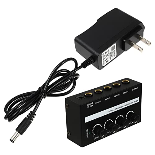 HEMOTON Your Sound Audio Mixer Mini 4 Channels for Streaming Stage Bar Club Made of Iron Abs