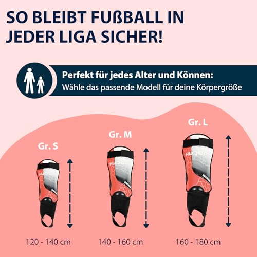 HUDORA Schienbeinschützer mit Knöchelschutz - Bequeme Schienbeinschoner mit Schaumstoff - Fußball Schienbeinschoner mit Knöchelprotektoren… – Ansicht 3