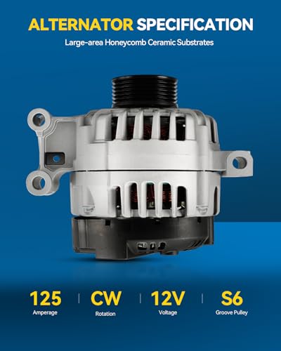 Image of PHILTOP Alternator Fit for Chevy Colorado 07-08 All Model /09-12 2.9L 3.7L | Hummer H3 07 /08-10 3.7L, H3T 09-10 3.7L, Canyon 07-08 09-12 2.9 /3.7L Replace 12V CW S6 6-Groove Pulley,125 Amp,11148N