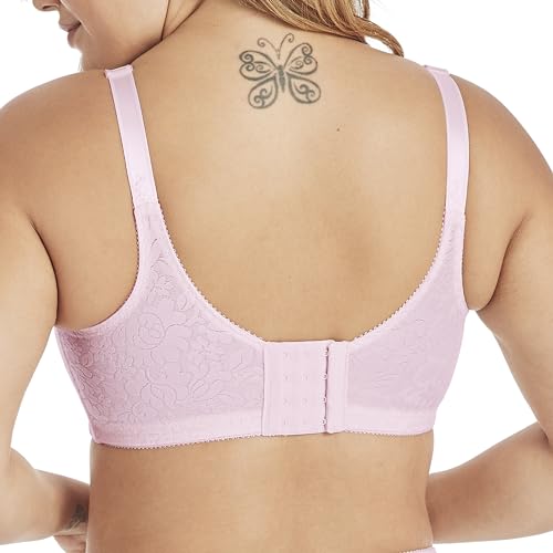 Image of Bali Women's Wireless Lace Bra, Double Support Lace Bras for Women, Stay-in-Place Straps, Full Coverage, Comfortable