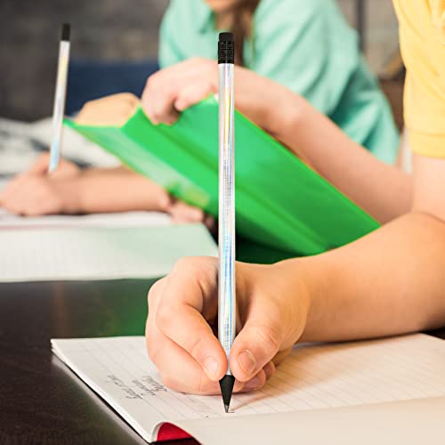 Tinlade TINLADE-PENCILS-42 36 Pack Black Wood Cased 2 Hb Pencils Soft Cool Pencils Holographic Pencil With Eraser Holographic Barrel For Home Office School Classroom Supplies, 7.36 Inch thumb #4