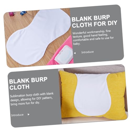 BESPORTBLE 3 pcs DIY Sublimation Blank Burp Cloths Heat Transfer Burping Cloths for Double Comfortable and Safe Design for Custom Patterns2