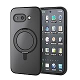 エレコム Google Pixel 9a ケース カバー 耐衝撃 衝撃吸収 ハイブリッド TPU 硬度5H 四つ角にエアクッション ワイヤレス充電対応 回転スタンド機能 マグネット搭載 マットブラック PM-P251MAGSTBK