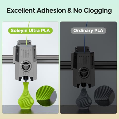 Image of SOLEYIN 3D Printer Filament, 1.75mm Ultra PLA Filament fot 3D Printing High Speed 30-300mm /s Accuracy + /- 0.02mm, 1kg Spool (2.2lbs), Fit Most FDM 3D Printer, Soleyin by Creality Filament, PLA Black