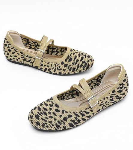 Image of Mesh Ballet Flats Shoes for Women Comfortable Studded Mary Jane Shoes Ballerina Buckle Strap Business Office Work Dress Shoes
