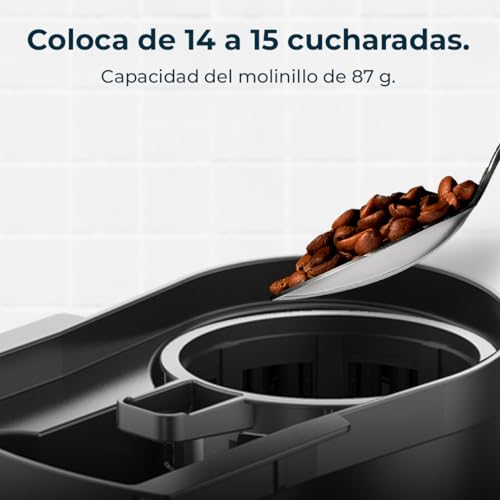 Cecotec Cafeteras de Goteo Coffee 66 Grind & Drop. 1086 W, Molinillo de Cuchillas, Hasta 12 Tazas, Tecnología Extremearoma, Cafetera de Goteo Digital, En Acero Inoxidable, Apagado Automático - imagen 8