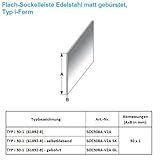 Material: Acero inoxidable 75 metros Rodapié / zócalo TYP i 50-1 (acero inoxidable mate cepillado / 61892-8 SK) - autoadhesivo