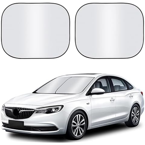 JUSTTOP Car Sun Shade Windshield 2-Piece Foldable Car Front Window Sunshade, 210T Coated Silver Coth Reflective Polyester Material(Medium27.9x31.1in) Cover
