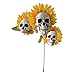 Decorazione di Halloween Giardino esterno, Skull Sunflower Flowers Artificial Spaventoso Halloween Decorazione del partito, Ornamenti esterni per Patio Prant Yard Stake
