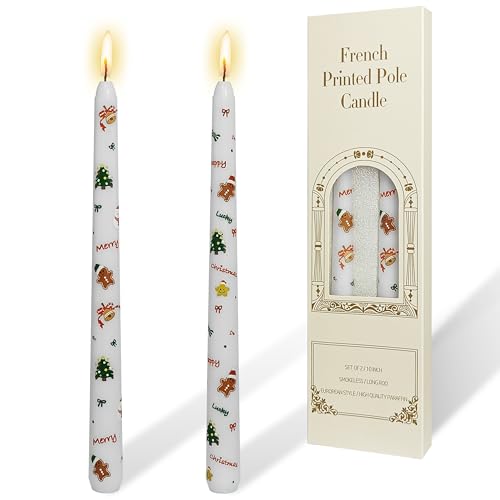 Bougies coniques de Noël bonhomme pain d'épices et sapin