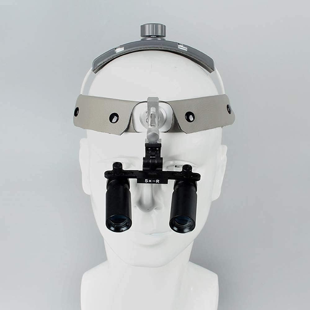 Generic Magnifier with Light, Surgical Magnifier 4X 5X 6X Dental Doctor Binocular Headband Loupes with Headlights for Stomatology, Gynecology, Cardiology, Brain Surgery and Ophthalmology