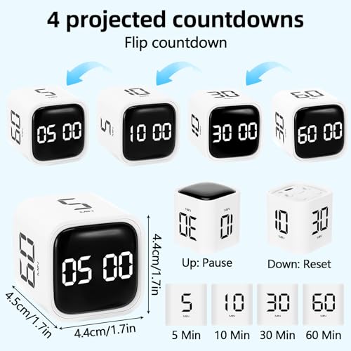 Minuteur Pomodoro cube à capteur de gravité pour cuisine et bureau