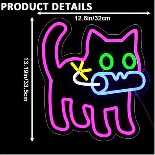 Lampe néon chat LED à intensité variable pour chambre