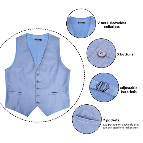 Image of Alizeal Mens Classic Solid Suit Vest Regular Fit Tuxedo Waistcoat | Classic for Wedding Business Daily Wear Wedding