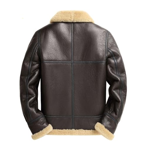 The Next Men's Sheepskin Pilot Jacket Man Military Bombers B3 Woolen Genuine Leather Jackets for Men2