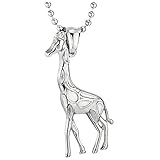 baby giraffe ring holder Metall: Edelstahl COOLSTEELANDBEYOND Damen Schöne Giraffe Anhänger Edelstahlkette mit 60CM Kugelkette