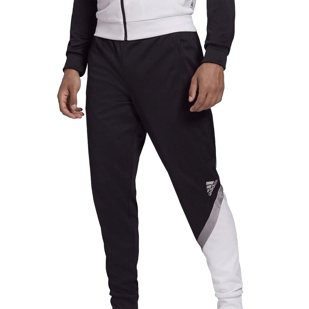 adidas Men's Tan Club Home Pants, Black/White/Black, Medium